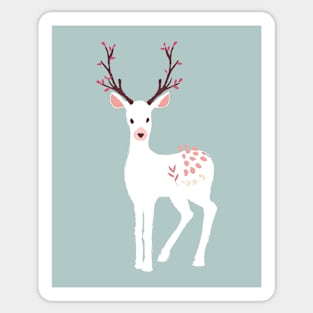 White Christmas Deer Sticker